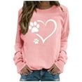 thumbnail image 2 of Fartey Chandail en Molleton de la Saint-Valentin pour Femmes en Liquidation Mode Mignon Imprimé Cœur Col Rond Chandail Décontracté Ample Manches Longues Chandails en Molleton de la Saint-Valentin 2025 Rose, 2 of 4