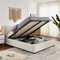 thumbnail image 4 of Queen Size Lift Up Storage Bed, Modern Upholstered Hydraulic Platform Bed with Integrated Headboard, Queen Bed Frame with Large Underneath Storage, No Box Spring Needed, 4 of 7