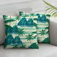 thumbnail image 3 of Acheng Palm Leaves with Lush Branches and Leaves Tropical Jungle Palm Leaves Short Plush Pillowcase Set of 2 White, 3 of 7