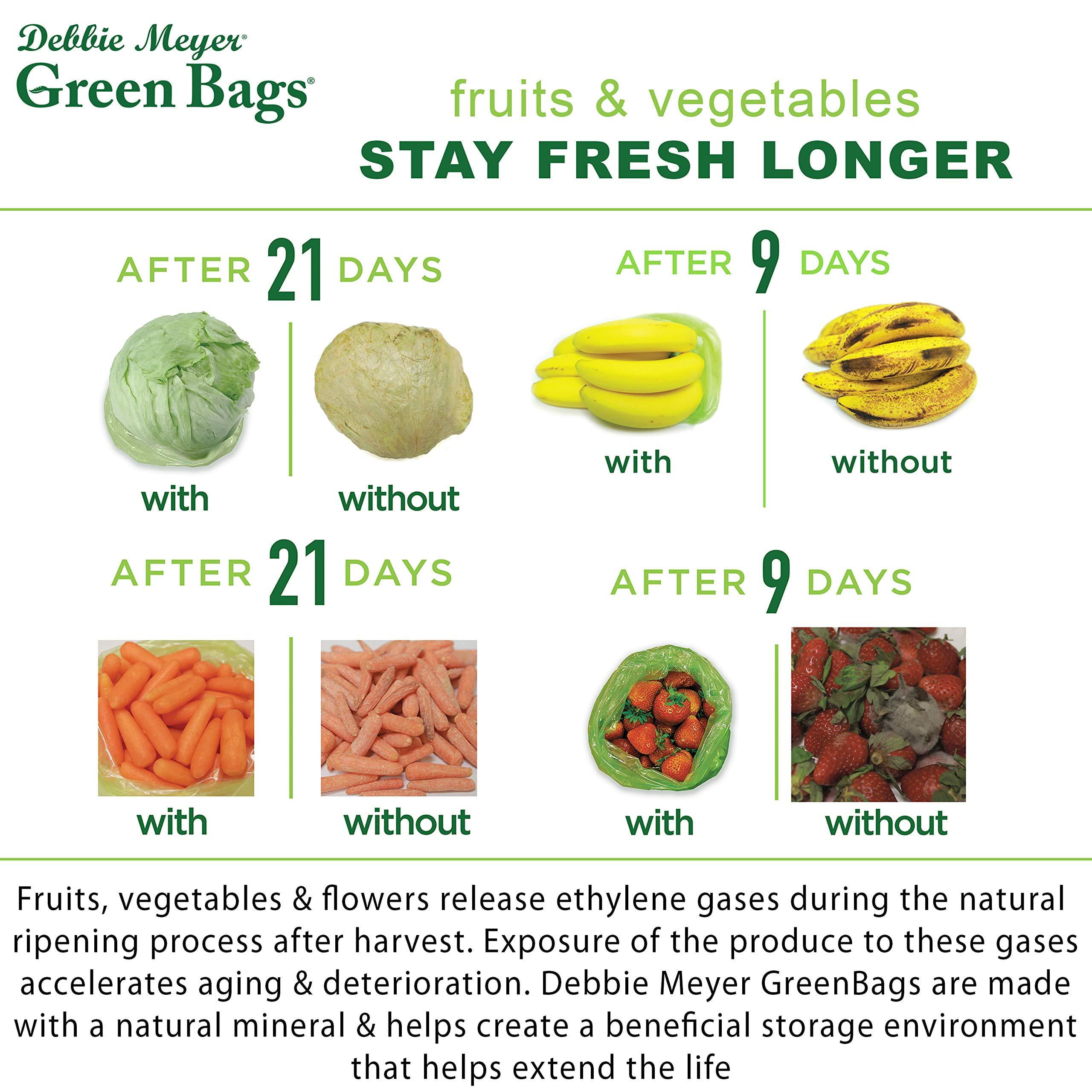 Keep Stay Fresh Longer Green Bags Storage Vegetable Fruits Greenbags M Size 20PC 