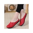 thumbnail image 4 of SIMANLAN Womens Loafer Mules Leather Casual Flats Summer Slip On Moccasins, 4 of 5