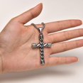 thumbnail image 5 of Korean Version Of Simple 14K White Gold Cross Necklace Pendant Men Fashion Christian Believer Pendant Punk Jewelry Gift, 5 of 8