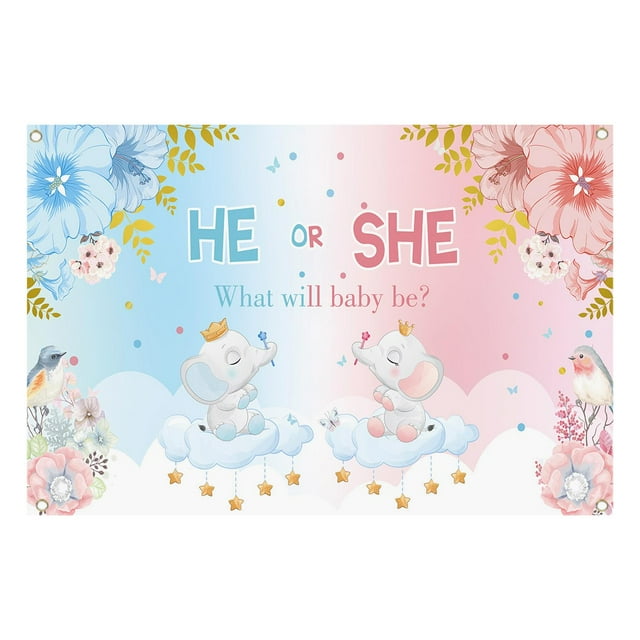 Abbracc Gender Reveal Backdrop Cute Photo Props Hanging Party Photography Background 180cmx120cm