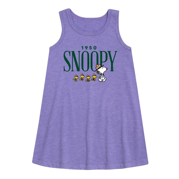 Peanuts - 1950's Camper Snoopy - Toddler and Youth Girls A-line Dress