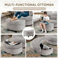 thumbnail image 6 of Dinosisco Oversized Swivel Accent Barrel Chair with Storage Ottoman, Chenille, Indoor, Gray, 6 of 9