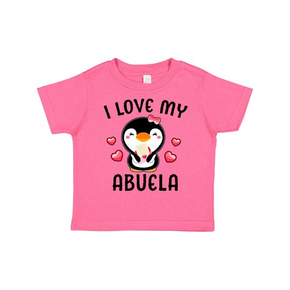 Inktastic I Love My Abuela with Cute Penguin and Hearts Girls Toddler T-Shirt