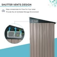 thumbnail image 5 of JOIVI Outdoor Storage Shed, 5'x3' Small Galvanized Metal Steel Weather Resistant Garden Storage Shed W/Lockable Door, Tool Storage Shed, Brown, 5 of 8