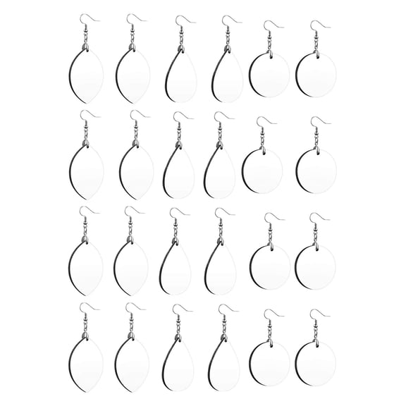 24Pack Sublimation Earrings Blank with Earring Hooks for DIY Jewelry Making