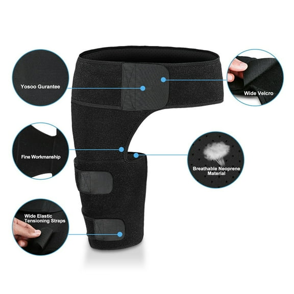 Gupbes Groin Wrap, Adjustable Support for Hip, Groin, Hamstring, Thigh, and Sciatic Nerve Pain Relief