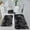 #YY New--Black, variant on 3-Piece Tie-Dye Flocked Bath Mat Set, Soft Bathroom Rugs with Non-Slip Backing, Water-Absorbent & Washable for Winter