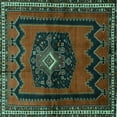 thumbnail image 1 of Ahgly Company Machine Washable Indoor Square Persian Turquoise Blue Traditional Area Rugs, 6' Square, 1 of 4
