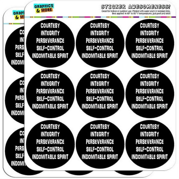 Five Tenets of Taekwondo 18 2" Planner Calendar Scrapbooking Crafting Stickers