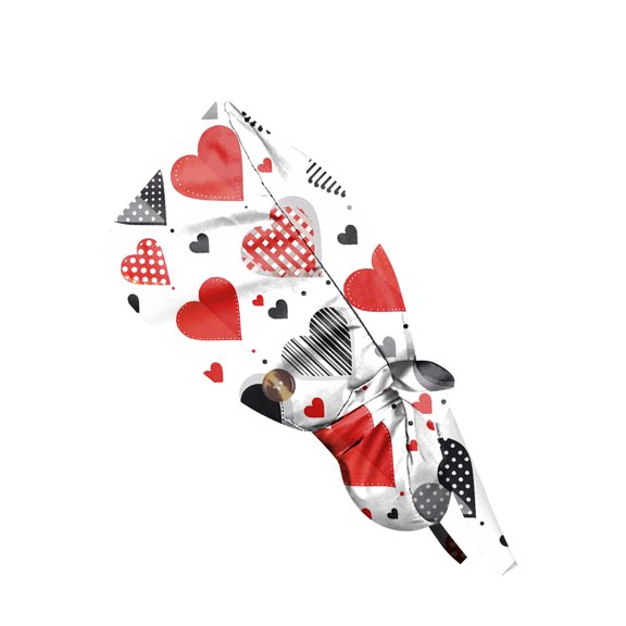 Fgvctg Valentine’s Day Heart Print Scrub Cap Bouffant Design Tie Back Fit Womens Long Hair Soft Head Cover for Work and Casual Wear Deep Red