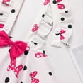 thumbnail image 6 of IBTOM CASTLE Toddler Baby Girls Mouse Birthday Outfit Short Sleeve Pullover T-shirt Suspender Skirt with Headband Cake Smash Casual Outfits 2-3 Years Black + Hot Pink, 6 of 8