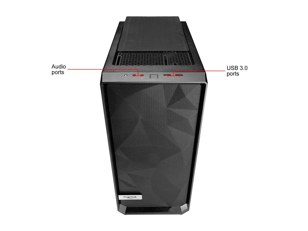 Fractal Design Meshify C Black ATX High-Airflow Compact Light Tint Tempered Glass Mid Tower Computer Case - image 4 of 20