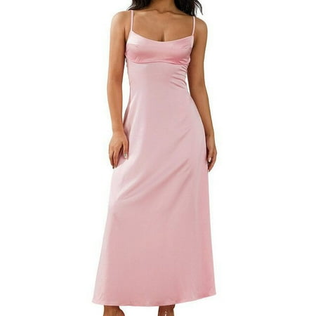 YCNYCCHY Women Silky Long Dresses Summer Clothes 2023 Sexy Backless Formal Chic and Elegant Luxury Evening Party Dress Club Streetwear