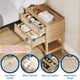 thumbnail image 5 of Yeshouse Juego de 2 mesitas de noche de ratán con cajones y estante, mesita de noche estrecha, mesita de noche moderna de mediados de siglo para dormitorio y sala de estar, 5 of 9