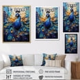 thumbnail image 4 of Designart "Feather Drips Peacock I" Animals Floater Framed Canvas Print, 4 of 7