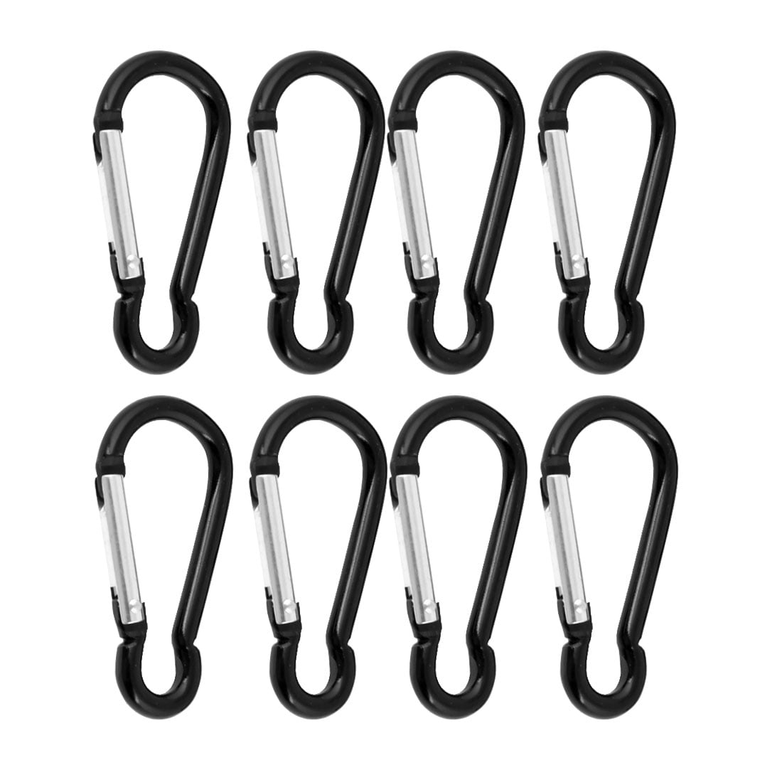 RA_ 10Pcs Black Carabiner Camp Clip Hook for Outdoor Hiking Climbing Traveling 