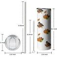 thumbnail image 5 of 20oz Happy Thanksgiving Turkey Fall Pumpkin Skinny Tumblers Stainless Steel Tumbler with Lid and Straw,Vacuum Insulated Double Wall Travel Tumbler Cups with Cleaning Brush for Coffee,Tea, 5 of 6