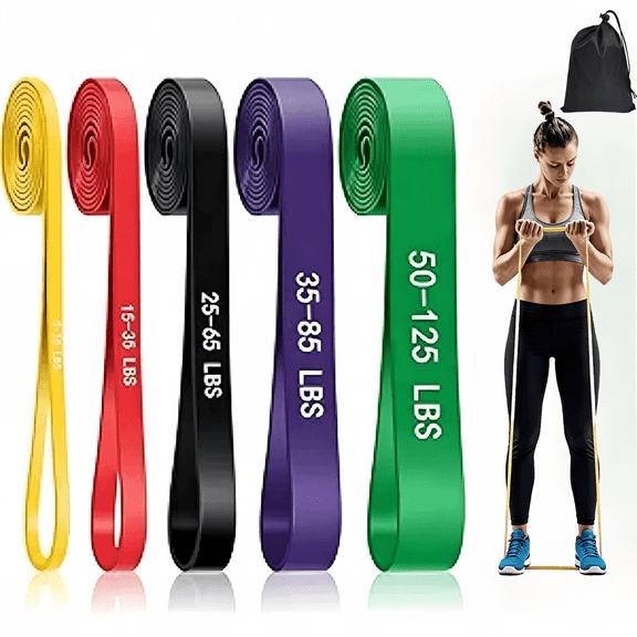 Pull Up Assistance Bands, 5-Level Resistance Bands for Working Out, Pull Up Bands for Men & Women, Exercise Bands for Full-Body Training, Fitness, Physical Therapy, Stretch Workout Bands at Home, Gym