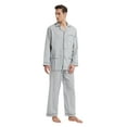 thumbnail image 4 of GLOBAL Conjuntos de Pijamas de Algodón para Hombre, Ropa de Dormir de Manga Larga con Botones, Ropa de Dormir Cómoda, Conjunto de Pijama Suave Elegante Gris M, 4 of 5