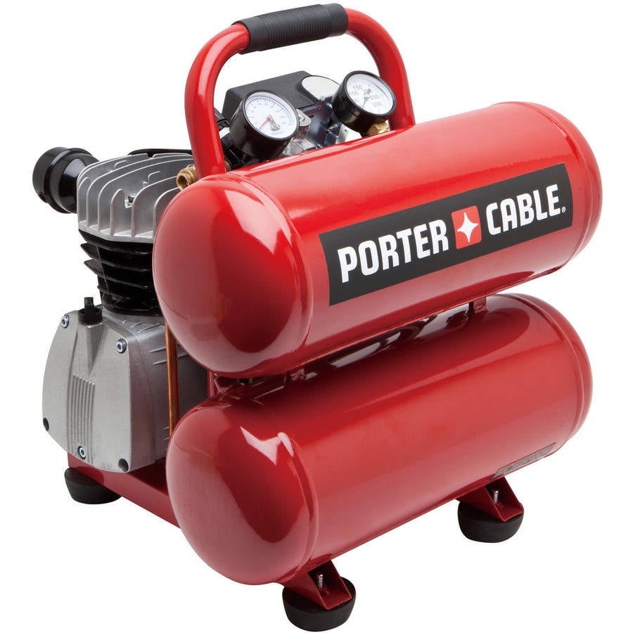 Electric Air Compressor 4Gallon Stack Tank 135 Psi Max Portable Porter