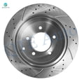thumbnail image 4 of Rear 262mm Drilled Slotted Brake Disc Rotors For 2007-2010 Chrysler Sebring, 4 of 7