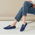 thumbnail image 6 of AOMAIS Women’s Slip On Canvas Shoes Sneakers Fashion Elastic Sneakers（Navy US5）, 6 of 11