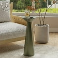 thumbnail image 7 of COZAYH Farmhouse Tall Pedestal End Table Small Solid Wood Martini Table Plant Stand Modern Round Drink Table for Small Space Living Room, Sage Green, 7 of 7