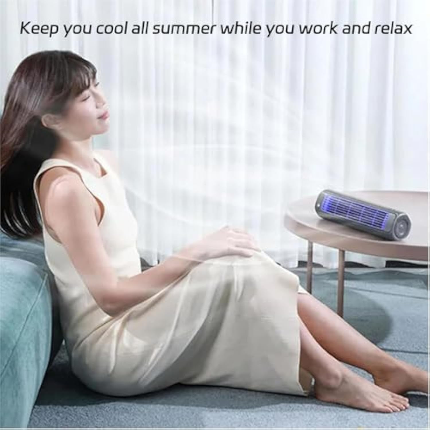Coolizi Cooling Ace, 3 Speeds Adjustable Coolizi Portable Air Conditioner, New German Turbo Compression Cooling Technology, USB Rechargeable, for Livingroom, Bedroom and Office (2*Gray)
