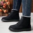thumbnail image 2 of Leozcaa Womens Combat Boots Lace Up Ankle Boots Winter Snow Boot Fashion Plush Cotton Booties Shoes, 2 of 7