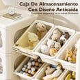 thumbnail image 4 of Estantería para Guardar Juguetes, Armario infantil de 5 Niveles, con 5 Cajones y 12 Cajas de Almacenamiento, 99*39*114cm (Beige), 4 of 9