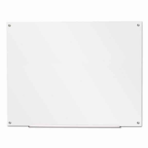 Universal Frameless Glass Marker Board, 48" x 36" , White Surface
