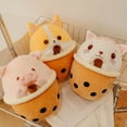 thumbnail image 2 of Creative Milk Tea Pillow Pig Dog Cat Plush Toy Bed Pillow Leisure Pillow Home Decoration Birthday Gift for Girls and ChildrenMilk tea cat50CM Deng Xun unisex, 2 of 2