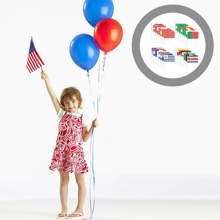 50 Pack Hand Held Canada Stick Flags - 8.2x5.5 Inch With 11.8" Stick For Parades, Sports, Parties