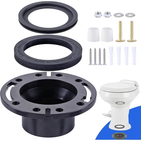 altivox RV Toilet Seal and 3’’ Socket RV Toilet Flange Kit, Compatible with Do-Metic 300/310/320 RV Toilets,Replacement for 385345892 RV Toilet Flange and 34120 & 12524 RV Toilet Seal