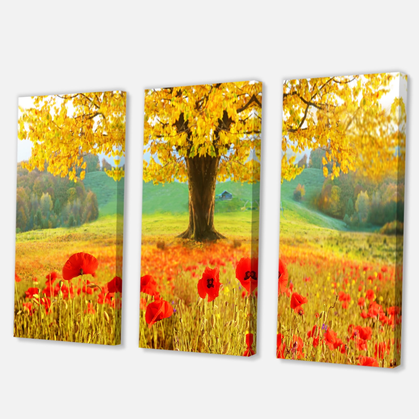 Designart 'Beautiful Autumn Yellow Tree ' Floral Canvas Art Print