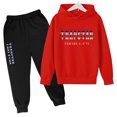 thumbnail image 1 of Trapstar Ensembles de Chandails à Capuchon pour Enfants, Chandails Graphiques à Manches Longues pour Garçons et Filles, Coupe Ample, Chandails Trapstar Style Rue à Enfiler + Pantalons de Survêtement, Ensemble pour Enfants de 2 Pcs, Ensembles de Chandails Classiques (Rouge, 140), 1 of 4