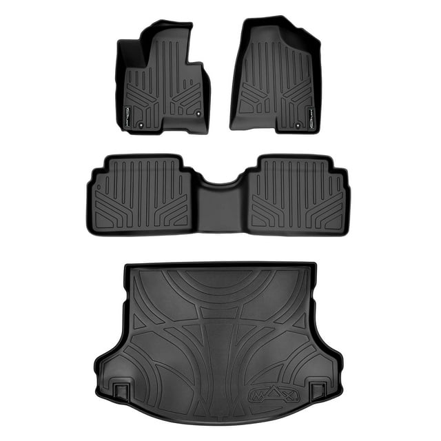 MAXLINER Floor Mats 2 Rows and Cargo Liner Set Black for 2014-2016 Kia Sportage