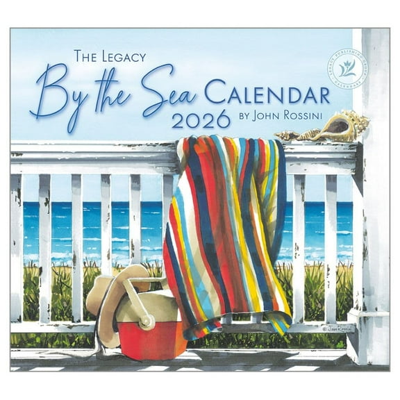 Legacy Publishing Group, By The Sea by John Rossini 2026 Wall Calendar, 13.38'' X 12.13'', 12-Month Calendar with Stapled Binding