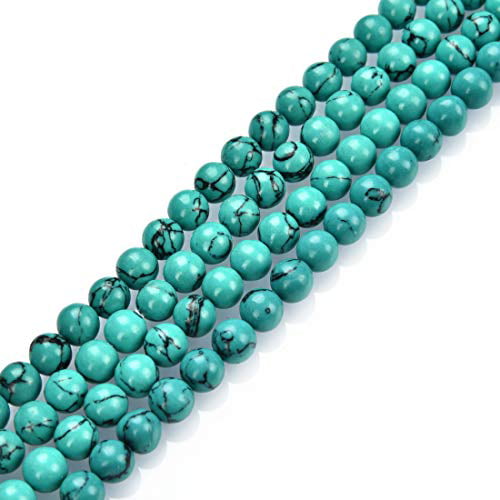 8mm Round Natural White Howlite Turquoise Gemstone Beads 15" Strand 