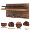 thumbnail image 5 of Wooden Key and Mail Holder for Wall Decorative with 5 Key Hooks Wall Mounted Mail Organizer with Shelf Key Hanger for Home Decor, 5 of 9