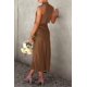thumbnail image 3 of Vestido PRETTYGARDEN 2025 de Satén sin Mangas con Cuello Simulado Khaki Talla L, 3 of 8