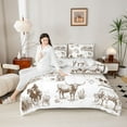 thumbnail image 4 of Homewish Farmhouse Animal 2pcs Bedding Comforter Set for Teens Boys Girls,Western Cowboy Twin Comforter Sets,Horse Cow Breathable Bedding Set,Breathable Home Decor,Reversible, 4 of 8