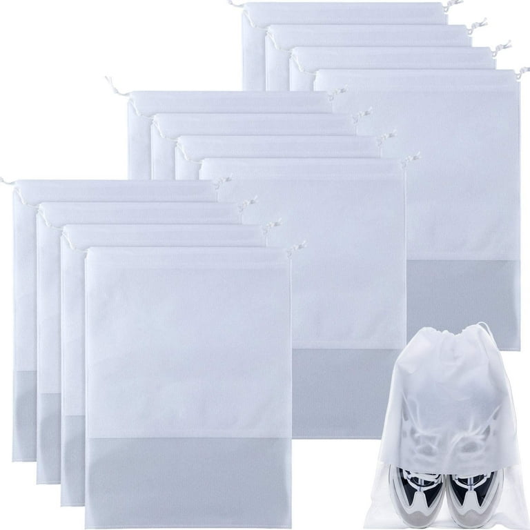 12 Pcs Travel Shoe Bag Non Woven Fabric Storage Bags Dust Bags for Purses  and Handbags Storage, Shoe Travel Bags for Packing, Home Closet Organizer  Dust Cover - White 