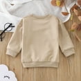 thumbnail image 5 of Gibobby Blusa Niños Camiseta con estampado de de animados de manga larga para bebés y niñas pequeñas, Tops, ropa para niños(Caqui, 12-18 Meses), 5 of 5