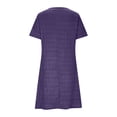 thumbnail image 4 of Ayolanni Scoop Neck Spring Dresses for Women Casual Short Sleeve Solid Midi Shift Dress Daily Ladies Plus Size Knit Textured Sundress Purple XXXL, 4 of 8