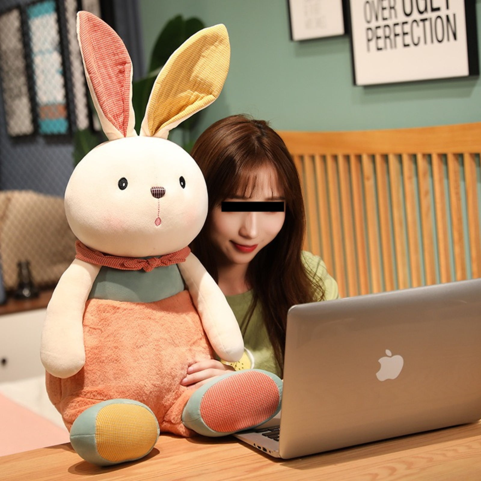 Warm Sunshine Bunny Plush Toy Soft Stuffed Rabbit Doll Cozy Decorative Pillow Gift