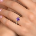 thumbnail image 4 of Gem Stone King 10K Yellow Gold Purple Amethyst and Lab Grown Diamond Engagement Ring for Women | 1.90 Cttw | Round 8MM | Gemstone February Birthstone | Size 7, 4 of 6